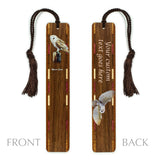 Barn Owl Bird (Double Sided) on Handmade Wooden Bookmark - Made in the USA