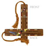 Ruby-throated Hummingbird (Double Sided on Walnut ) Handmade Wooden Bookmark - Made in the the USA