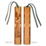 Eagle Tree Engraved Handcrafted Wooden Bookmark with Tassel by Mitercraft - Made in USA