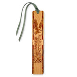 Eagle Tree Engraved Handcrafted Wooden Bookmark with Tassel by Mitercraft - Made in USA