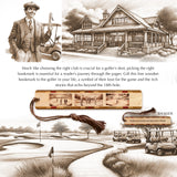 Golf Vintage Design On Wooden Bookmark Handmade - Made in USA