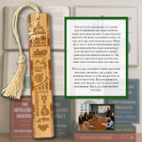 Investment Strategy Wood Bookmark – Featuring Stocks, 401(k), Mutual Funds – Gift for Investors – Made in the USA
