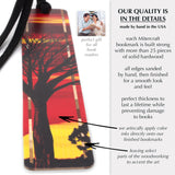 Sunset and Moonrise Double Sided Wooden Bookmark - Made in The USA
