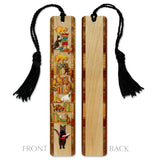 Cat Bookshelf Bookmark – Wooden Bookmark with Funny Cats and Books – Handcrafted Gift for Cat Lovers & Readers – Made in the USA