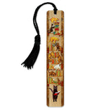 Cat Bookshelf Bookmark – Wooden Bookmark with Funny Cats and Books – Handcrafted Gift for Cat Lovers & Readers – Made in the USA