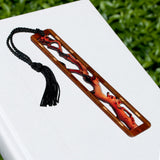 Octopus Garden Underwater Sea Life Engraved Cut-Out with added Color Handmade Wooden Bookmark - Made in the USA