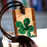 Four Leaf Lucky Clover handmade Wooden Bookmark - Made in the USA