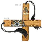 Great Horned Owl Bird (Double Sided) Handmade Wooden Bookmark - Made in the USA