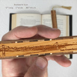 San Francisco California Golden Gate Bridge Handmade Engraved Wooden Bookmark - Made in the USA