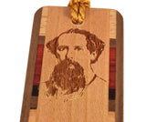 Author Charles Dickens Engraved on handmade Wooden Bookmark - Made in the USA