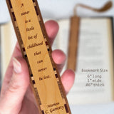 Sister Childhood Quote By Marion Garretty Handmade Engraved Wooden Bookmark- Made in the USA