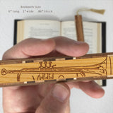 Trumpet Musical Instrument Handmade Engraved Wooden Bookmark - Made in the USA