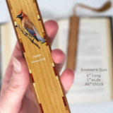 Cedar Waxwing Bird (Double Sided) Handmade Wooden Bookmark - Made in the USA