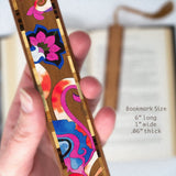 Floral Flowers Handmade Wooden Bookmark - Made in the USA