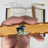 Great Blue Heron Bird (Double Sided) Handmade Wooden Bookmark - Made in the USA