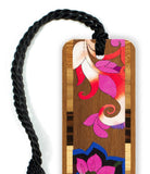 Floral Flowers Handmade Wooden Bookmark - Made in the USA
