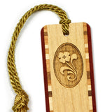 Flower Handmade Engraved Wooden Bookmark - Made in the USA