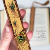 Peacock Feather Handmade Wooden Bookmark - Made in the USA