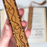Engraved Handmade Wooden Bookmark (Ribbons) - Made in the USA