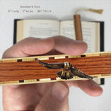 Peregrine Falcon Raptor Bird (Double Sided) Handmade Wooden Bookmark - Made in the USA
