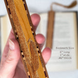 Cactus with Bird Handmade Engraved Wooden Bookmark - Made in the USA