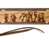 Wild Horses Stampede Handmade Engraved Wooden Bookmark - Made in the USA