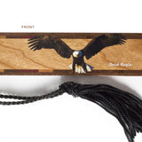 Bald Eagle Bird National Symbol (Double-Sided) on Handmade Wooden Bookmark - Made in the USA
