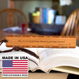 Agatha Christie Quote Handmade Engraved Wooden Bookmark - Made in the USA
