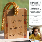 Aristotle Excellence Quote Engraved Handmade Wooden Bookmark - Made in the USA