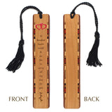 Love Rhyme A Hundred Hearts Handmade Engraved with added Color Wooden Bookmark - Made in the USA