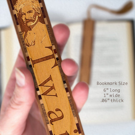 Author Mark Twain Handmade Engraved Wooden Bookmark - Made in the USA