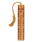 Author William Shakespeare Poet Playwright Handmade Engraved Wooden Bookmark - Made in the USA