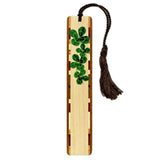 Four Leaf Lucky Clover handmade Wooden Bookmark - Made in the USA