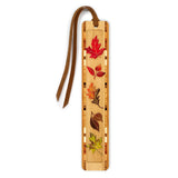 Autumn Leaves Engraved with added color Handmade Wooden Bookmark - Made in the USA