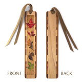 Autumn Leaves Engraved with added color Handmade Wooden Bookmark - Made in the USA