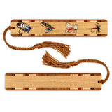 Fly Fishing Lures Engraved with added Color Handmade Wooden Bookmark - Made in the USA