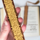 Flower of Life Engraved Wooden Bookmark with Tassel - Made in The USA