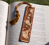 Feeding Chickadees Handmade Engraved Wooden Bookmark - Made in the USA
