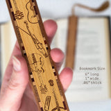 Bluegrass Band Musical Instruments Handmade Engraved Wooden Bookmark - Made in the USA