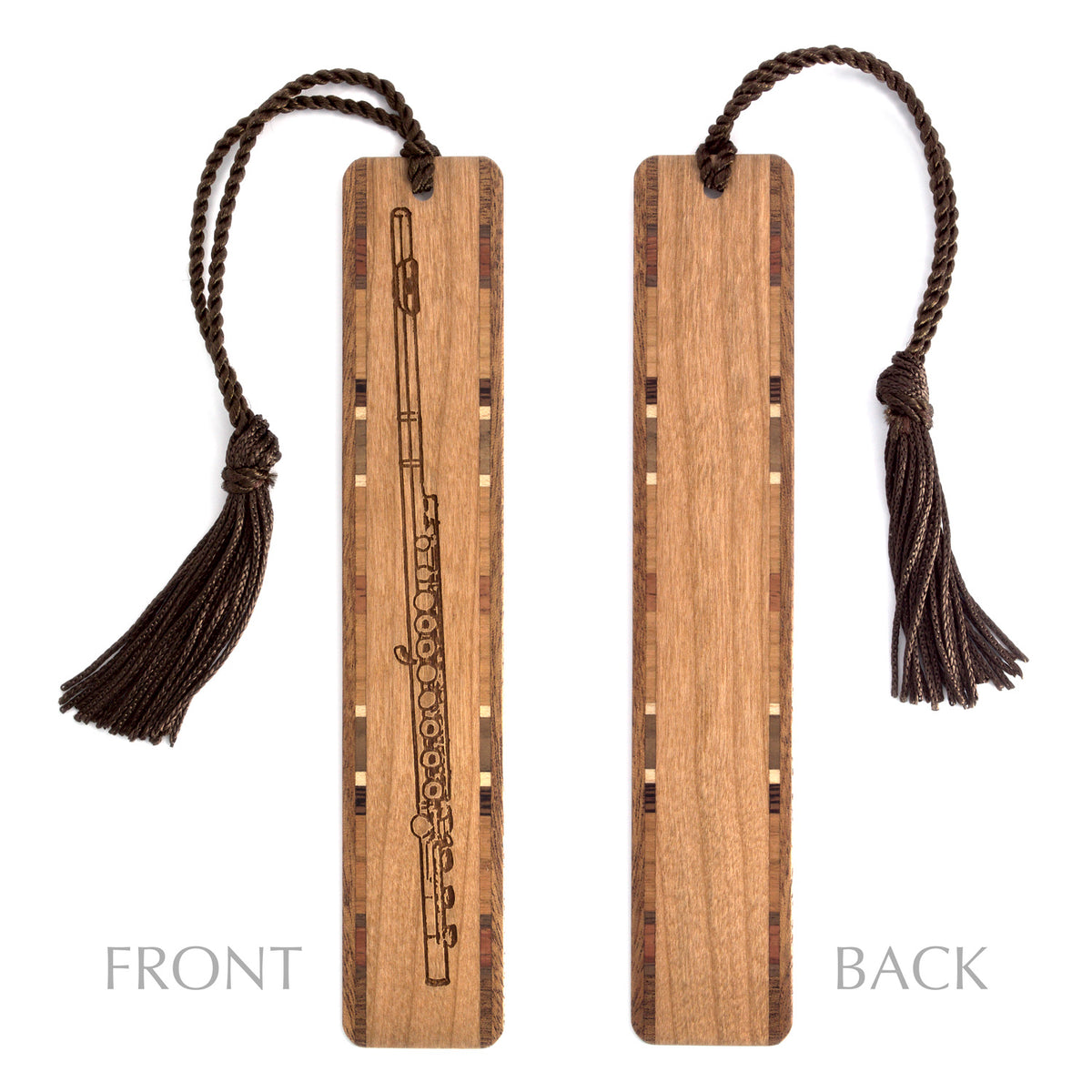 Laser Engraved Balsa Wood Bookmarks With Colored Tassel 