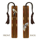 Barn Owl Bird (Double Sided) on Handmade Wooden Bookmark - Made in the USA