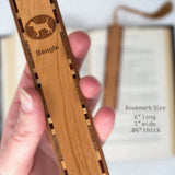 Beagle Dog Handmade Engraved Wooden Bookmark - Made in the USA