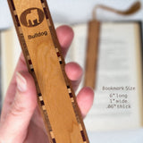 Bulldog Handmade Engraved Wooden Bookmark - Made in the USA