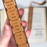 C.S. Lewis Quote "Long Book Large Cup Of Tea" Handmade Engraved Wooden Bookmark - Made in the USA