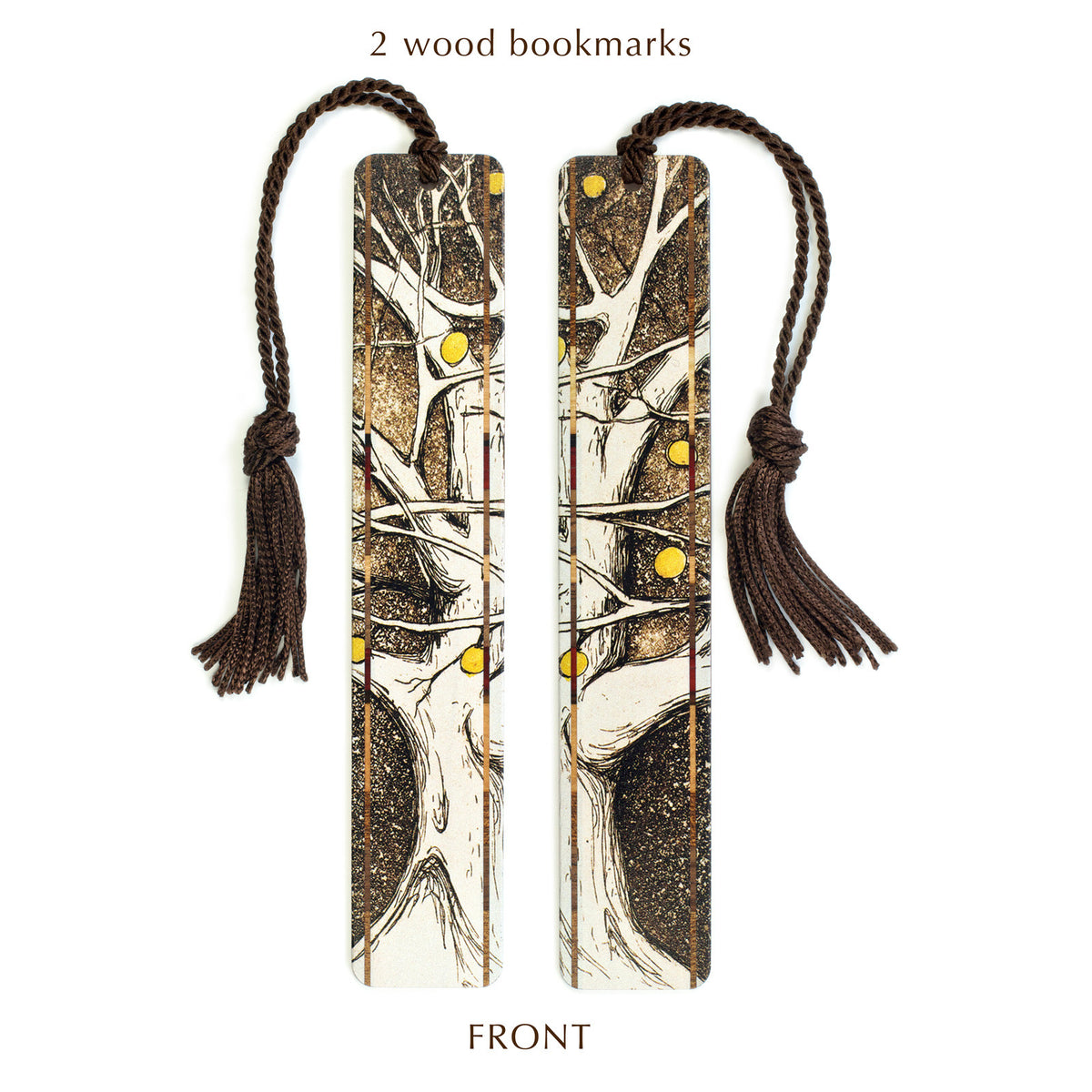 Tree Pair by Christi Sobel Handmade Wooden Bookmarks (two bookmarks)