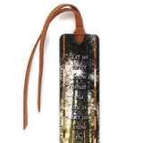 Ausonius Quote about Happiness with Olympic National Park Photograph of Tall Fir Trees