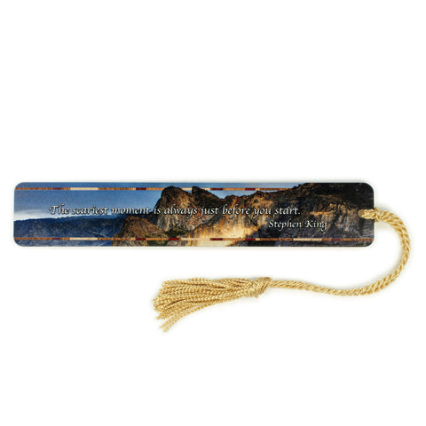 Stephen King Inspirational Quote with Yosemite National Park California Half Dome Handmade Wooden Bookmark - Made in the USA
