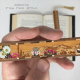 Desert Flowers Handmade Engraved with added Color Wooden Bookmark - Made in the USA
