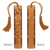 Author Charles Dickens Engraved on handmade Wooden Bookmark - Made in the USA