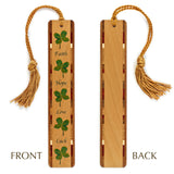 Four Leaf Lucky Clover Faith Hope Love Luck Handmade Wooden Bookmark - Made in the USA